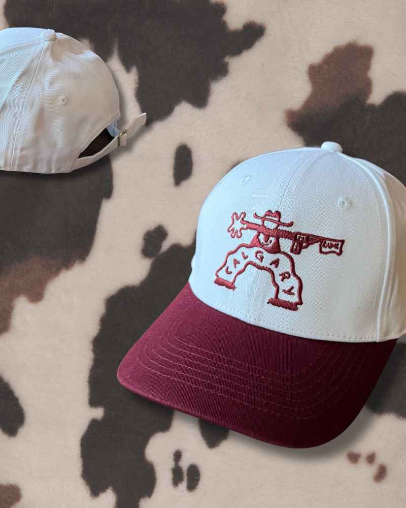 The Calgary Western Burgundy and White Hat