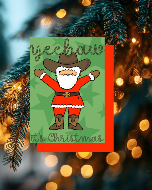 Yeehaw It's Christmas Mini Christmas Card
